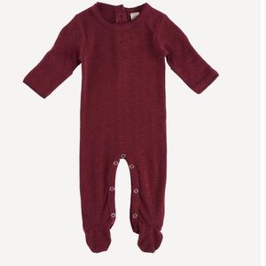 Long Sleeve Lap Neck Jumpsuit - Rhubarb
